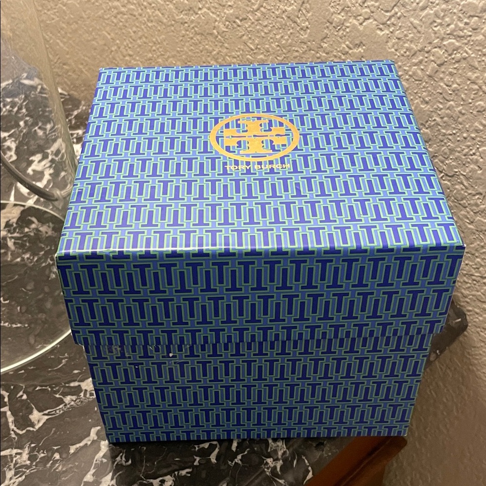 Tory Burch Blue and Green Geometric Box